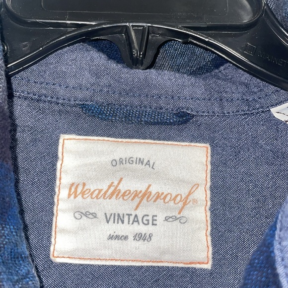 Preowned Original Weather Proof Vintage Flannel Size Medium Dark Blue Color. - Picture 2 of 11